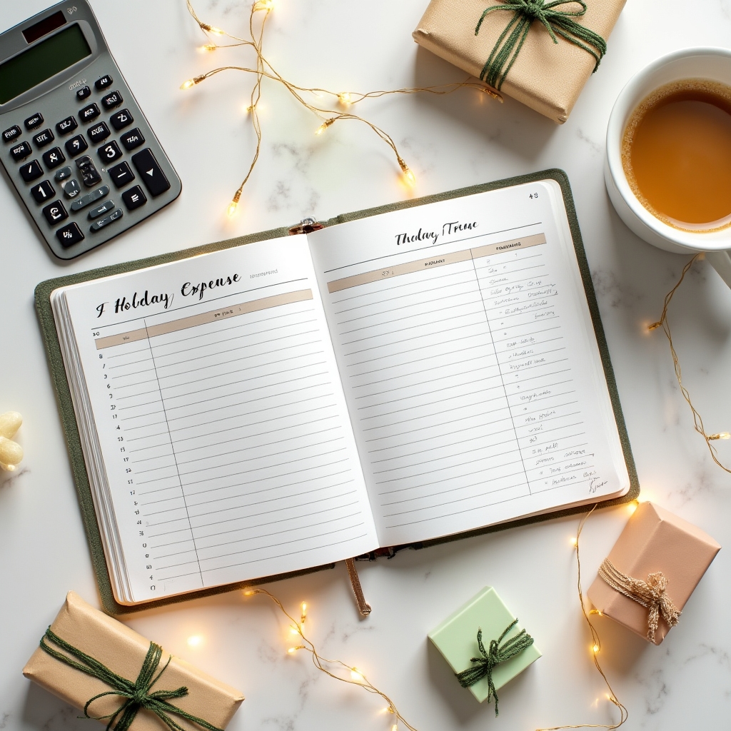Pianificazione delle spese natalizie con lista e calendario