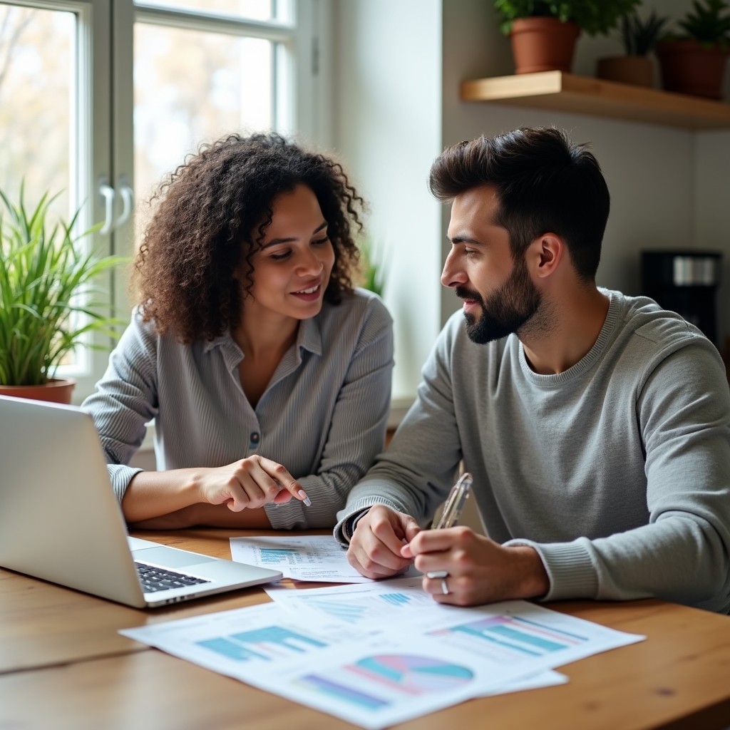 Famiglia che pianifica il budget familiare insieme